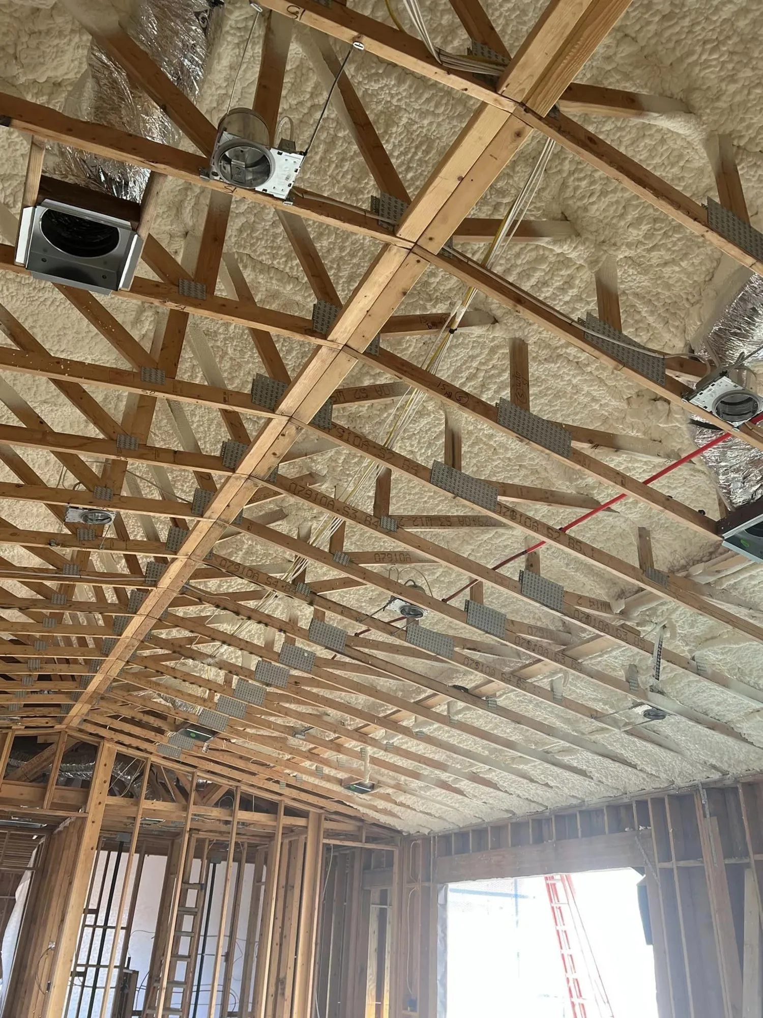 Insulation installed between framing in a Midwest building